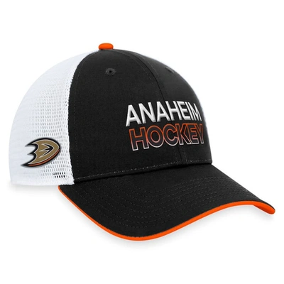 Fanatics Branded  Black Anaheim Ducks Authentic Pro Rink Trucker Adjustable Hat
