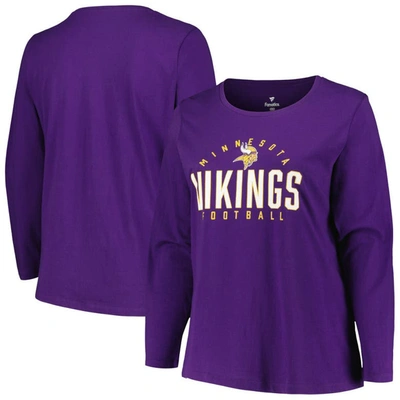 Fanatics Branded Purple Minnesota Vikings Plus Size Foiled Play Long Sleeve T-shirt