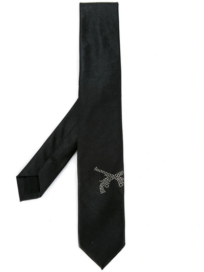 Roar Studded Logo Tie - Black