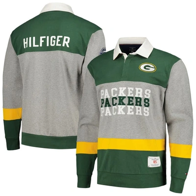 Tommy Hilfiger Green Green Bay Packers Connor Oversized Rugby Long Sleeve Polo