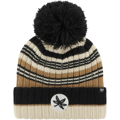 47 ' Khaki Ohio State Buckeyes Barista Cuffed Knit Hat With Pom