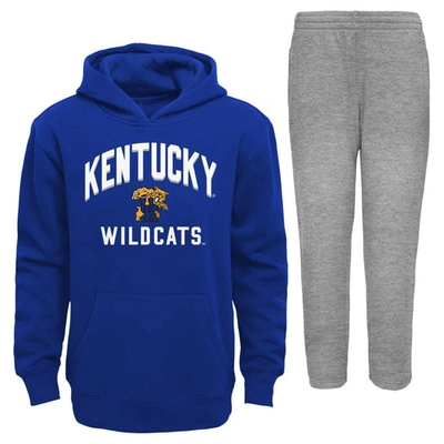 Outerstuff Kids' Toddler Royal/gray Kentucky Wildcats Play-by-play Pullover Fleece Hoodie & Pants Set
