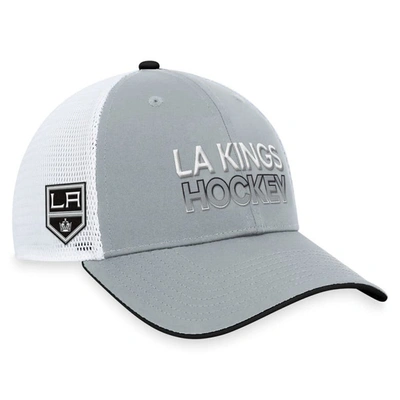 Fanatics Branded  Gray Los Angeles Kings Authentic Pro Rink Trucker Adjustable Hat
