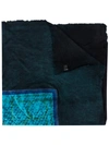 Avant Toi Printed Square Scarf - Blue