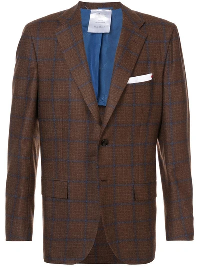 Kiton Check Blazer - Brown