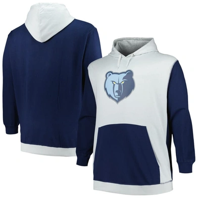 Fanatics Branded  Navy/silver Memphis Grizzlies Big & Tall Primary Arctic Pullover Hoodie In Navy,silver
