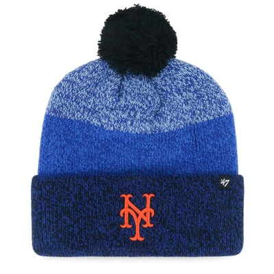 47 ' Royal New York Mets Darkfreeze Cuffed Knit Hat With Pom