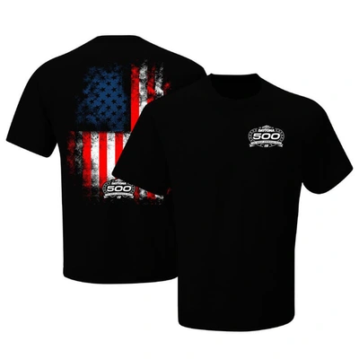 Checkered Flag Sports Black 2024 Daytona 500 American Flag T-shirt