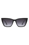 Quay Call The Shots 45mm Cat Eye Sunglasses In Bone,brown