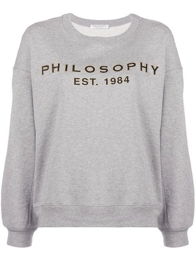 Philosophy Di Lorenzo Serafini Drop Shoulder Logo Sweatshirt In Grey