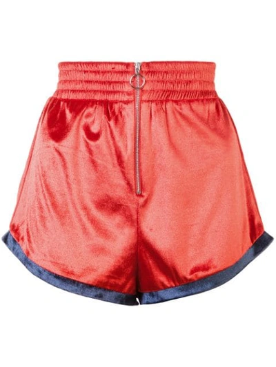 Fleur Du Mal Zip Front Shorts In Yellow