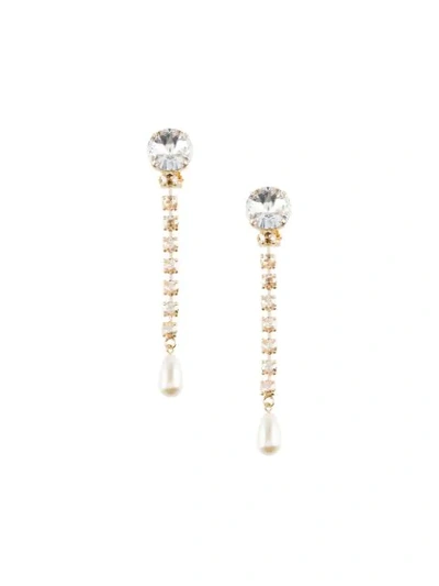 Miu Miu Embellished Drop Earrings In Metallic