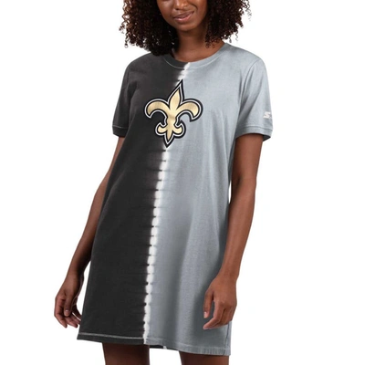 Starter Black New Orleans Saints Ace Tie-dye T-shirt Dress