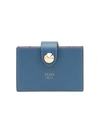 Fendi Gusseted Card Holder In Blue