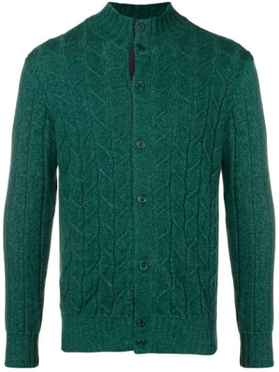 Doriani Cashmere Cable-knit Fitted Cardigan - Green