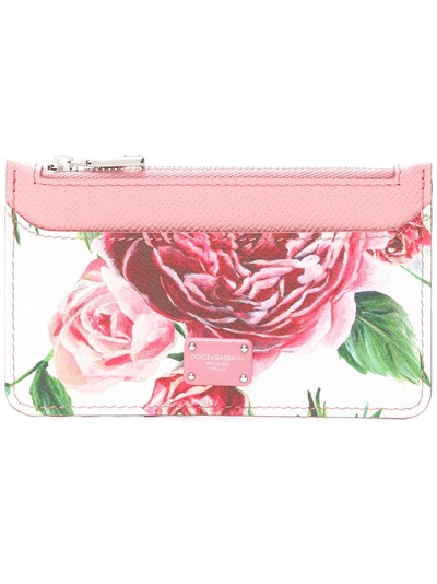 Dolce & Gabbana Rose Print Coin Purse - Pink