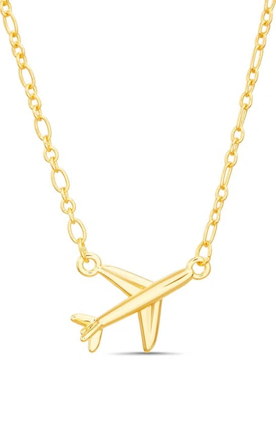 Nes Jewelry Luggage Tag Airplane Necklace In Gold