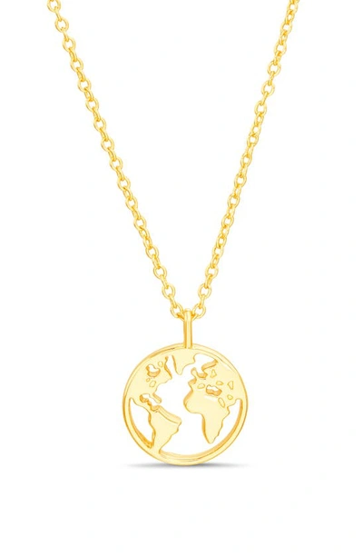 Nes Jewelry Luggage Tag Globe Pendant Necklace In Gold