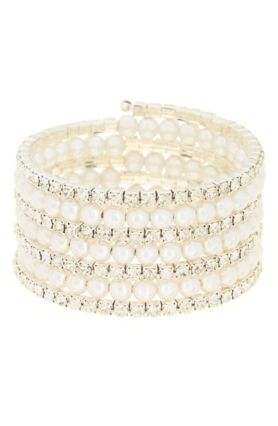 Tasha Set Of 5 Stretch Bracelets In Ivory
