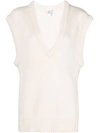 Chloé V-neck Loose Knitted Top In 24u Buttercream