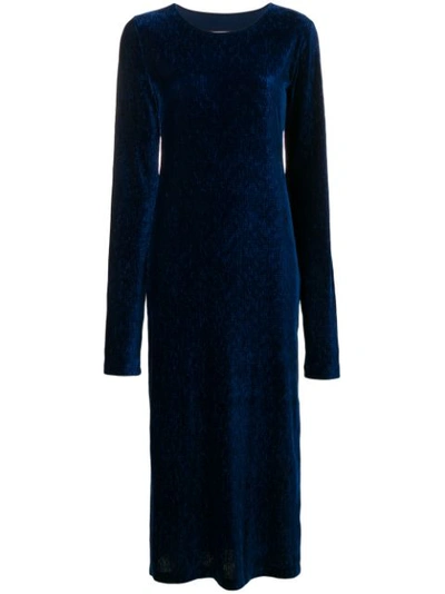 Mm6 Maison Margiela Velvet Dress In Blue