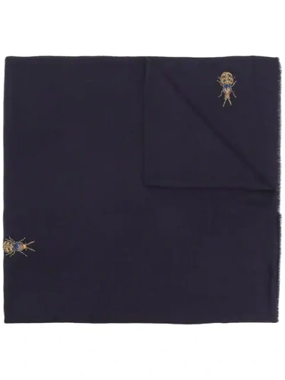 Janavi Embellished Knitted Scarf - Blue