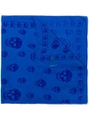 Alexander Mcqueen Skull Print Scarf In Blue