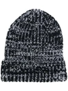 Alexander Mcqueen Two Tone Beanie - Black