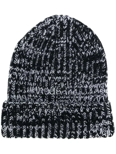 Alexander Mcqueen Two Tone Beanie - Black