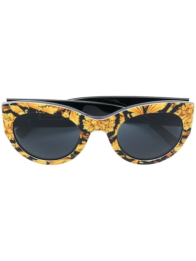 Versace Eyewear Baroque Print Sunglasses - Yellow In Yellow & Orange