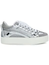 Dsquared2 Flatform-sneakers Mit Pailletten In Metallic