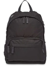 Prada Logo Applique Backpack In Black