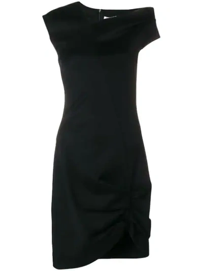 Helmut Lang Asymmetric Fitted Dress In Black