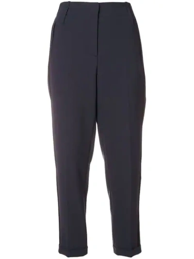 Luisa Cerano Cuff Tapered Trousers - Blue