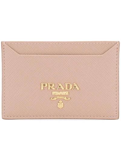 Prada Logo Cardholder - Neutrals In Nude & Neutrals