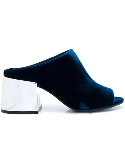 Mm6 Maison Margiela Metallic Heel Mules - Blue