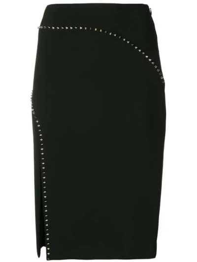 Versace Collection Embellished Side-slit Pencil Skirt - Black