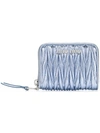 Miu Miu Chevron Pleated Wallet - Blue