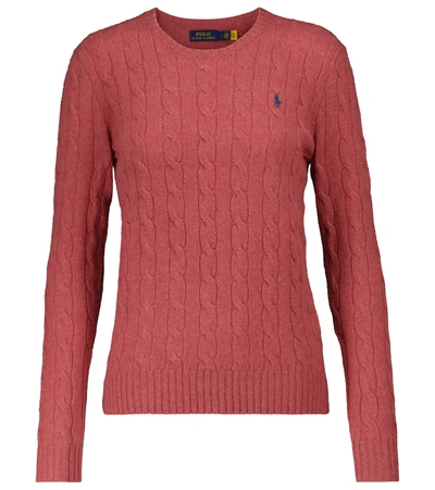 Polo Ralph Lauren Red Cashmere/wool Blend Crew-neck Juliana Sweater In Pink