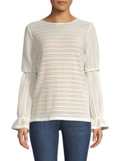 Michael Michael Kors Flare-sleeve Knit Top In Bone