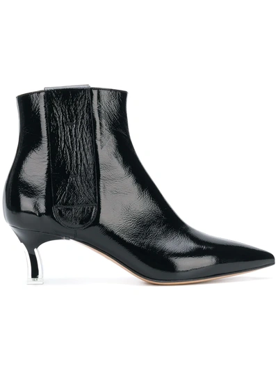Casadei Varnished Ankle Boots In Black