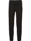 Prada Cropped Tech-jersey Straight-leg Pants In Black