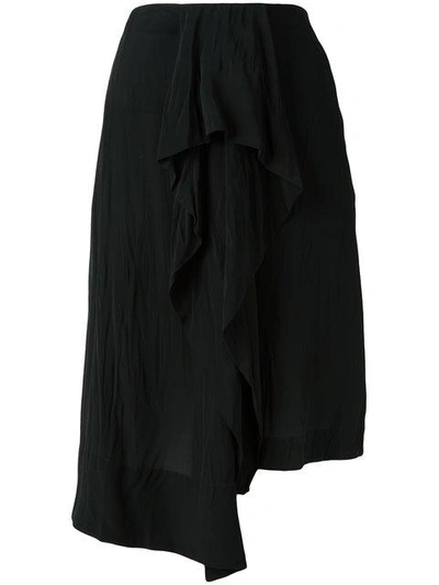 Loewe Asymmetric Midi Skirt In Black