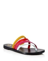 Tory Burch Patos Thong Sandals In Pink/yellow Multi