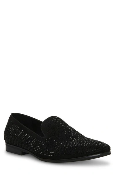 Madden Rhinestone Loafer In Black Glitter