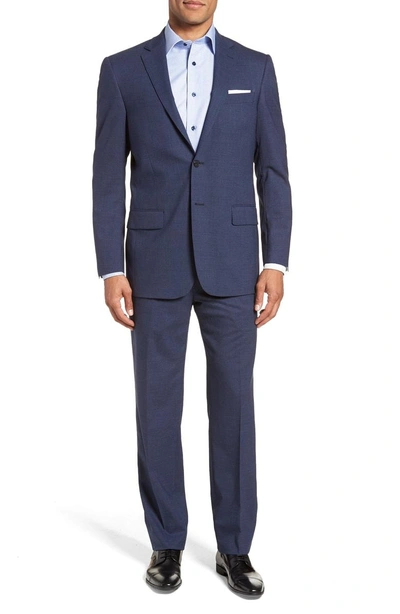 Hart Schaffner Marx New York Classic Fit Stretch Solid Wool Suit In Navy
