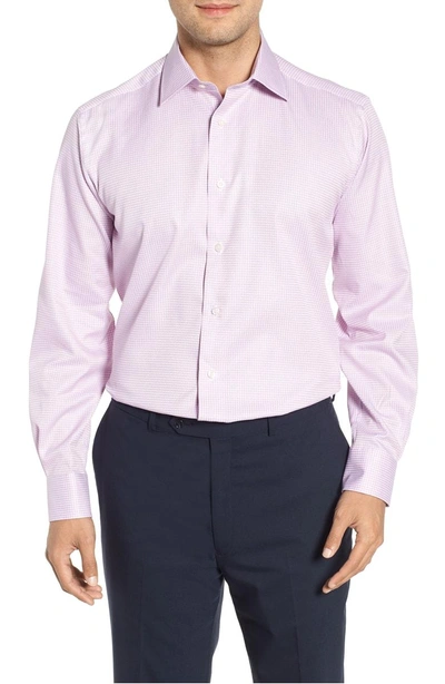 David Donahue Regular Fit Check Dress Shirt In Pink