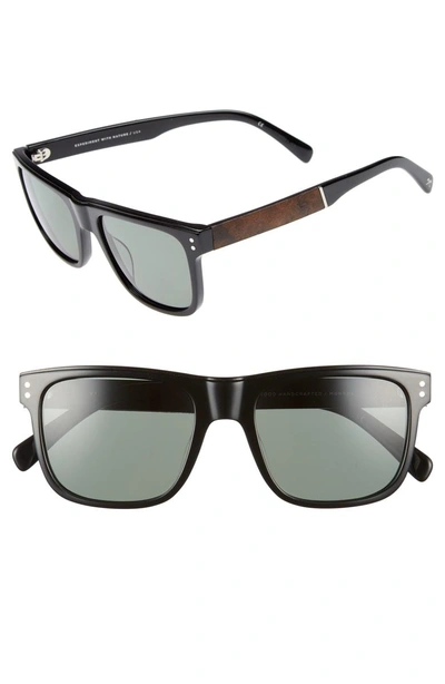Shwood Monroe 55mm Polarized Sunglasses - Black/ Elm