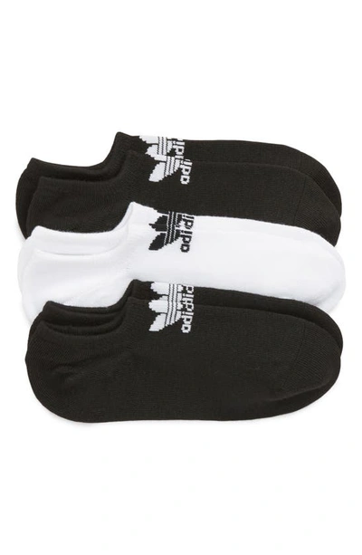 Adidas Originals 3-pack No-show Socks In Black/ White/