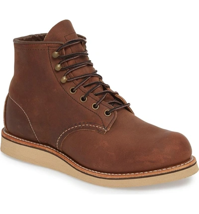 Red Wing Rover Plain Toe Boot In Brown Leather